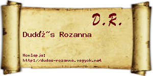 Dudás Rozanna névjegykártya